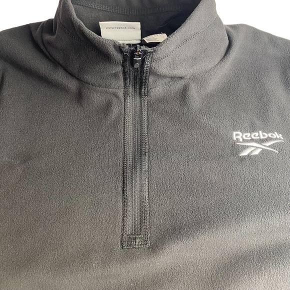 NWT Reebok Mens Polar Fleece Quarter Zip Sweater in Black - Size Small - Picture 4 of 10
